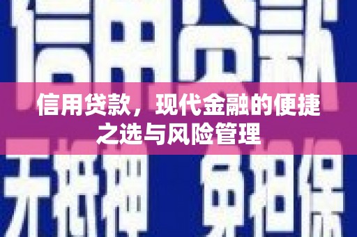 安乡信用贷款，现代金融的便捷之选与风险管理