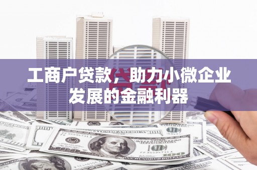 安乡工商户贷款，助力小微企业发展的金融利器