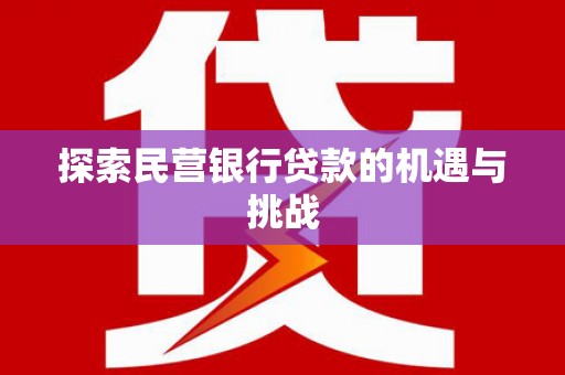 安乡探索民营银行贷款的机遇与挑战