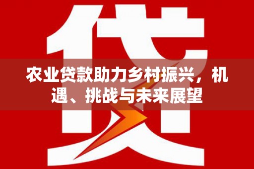 安乡农业贷款助力乡村振兴，机遇、挑战与未来展望