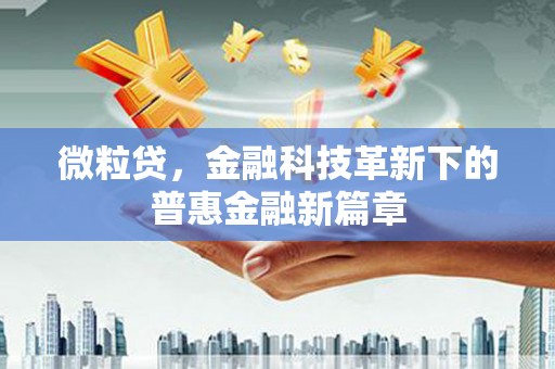 安乡微粒贷，金融科技革新下的普惠金融新篇章