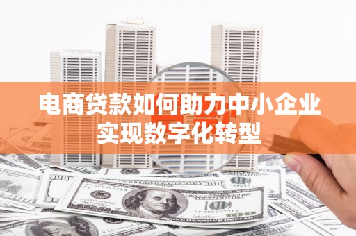 安乡电商贷款如何助力中小企业实现数字化转型