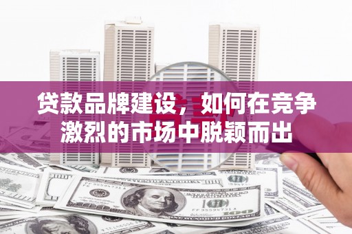 安乡贷款品牌建设，如何在竞争激烈的市场中脱颖而出