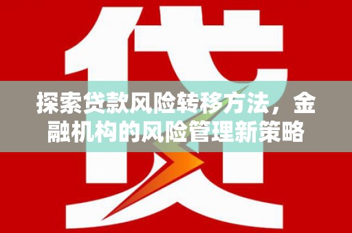 安乡探索贷款风险转移方法，金融机构的风险管理新策略