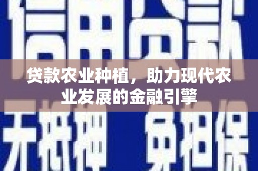 安乡贷款农业种植，助力现代农业发展的金融引擎