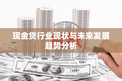 安乡现金贷行业现状与未来发展趋势分析