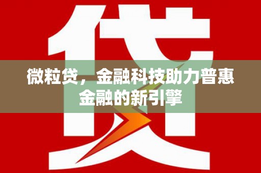安乡微粒贷，金融科技助力普惠金融的新引擎