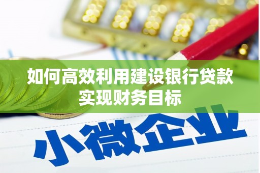 安乡如何高效利用建设银行贷款实现财务目标