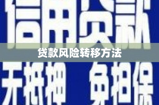安乡贷款风险转移方法
