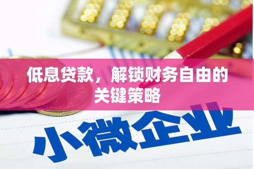 安乡低息贷款，解锁财务自由的关键策略