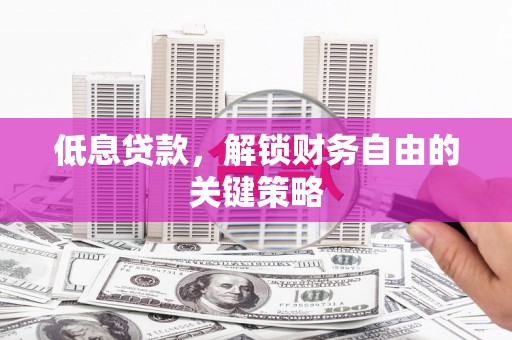 安乡低息贷款，解锁财务自由的关键策略