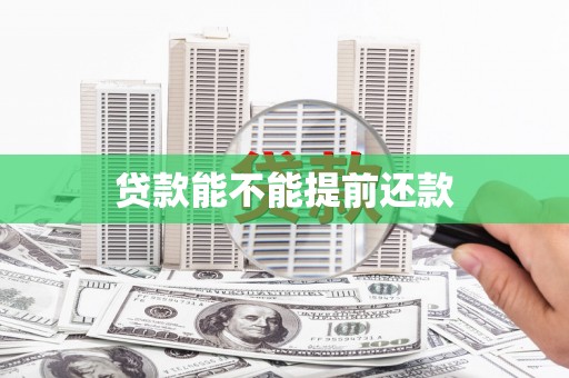 安乡贷款能不能提前还款