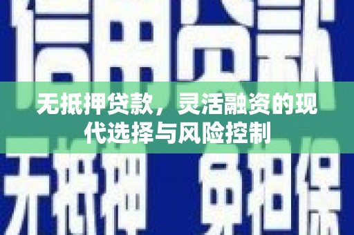 安乡无抵押贷款，灵活融资的现代选择与风险控制