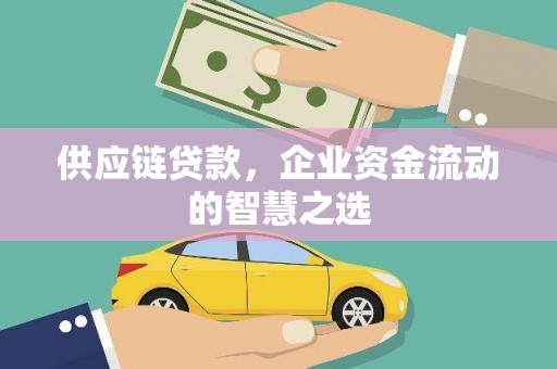 安乡供应链贷款，企业资金流动的智慧之选