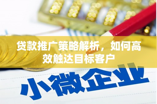 安乡贷款推广策略解析，如何高效触达目标客户