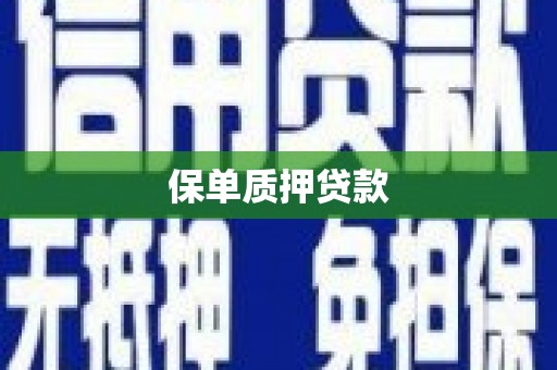 安乡保单质押贷款