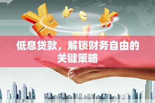 安乡低息贷款，解锁财务自由的关键策略
