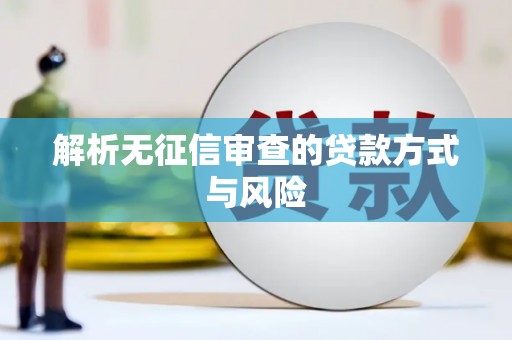 安乡解析无征信审查的贷款方式与风险