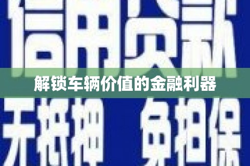 安乡解锁车辆价值的金融利器