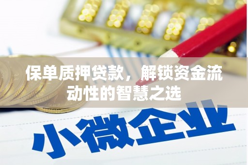 安乡保单质押贷款，解锁资金流动性的智慧之选